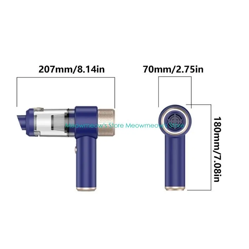 W91A 핸드 헬드 전기 압축 에어 더 스터 및 4000mAh 길이의 서비스 배터리가있는 진공 청소기 쉬운 여행 및 보관을위한 진공 청소기