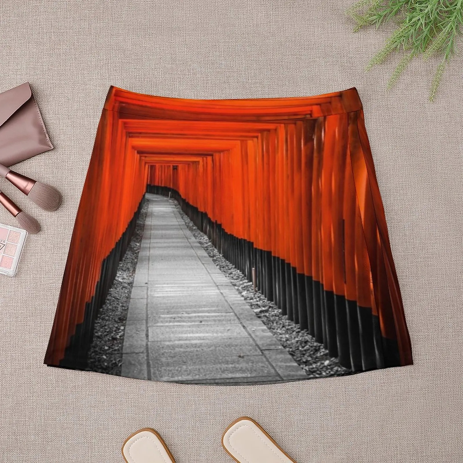 Rok Mini Kuil Fushimi Inari Gaun Rok Wanita Sosial Elegan untuk Prom