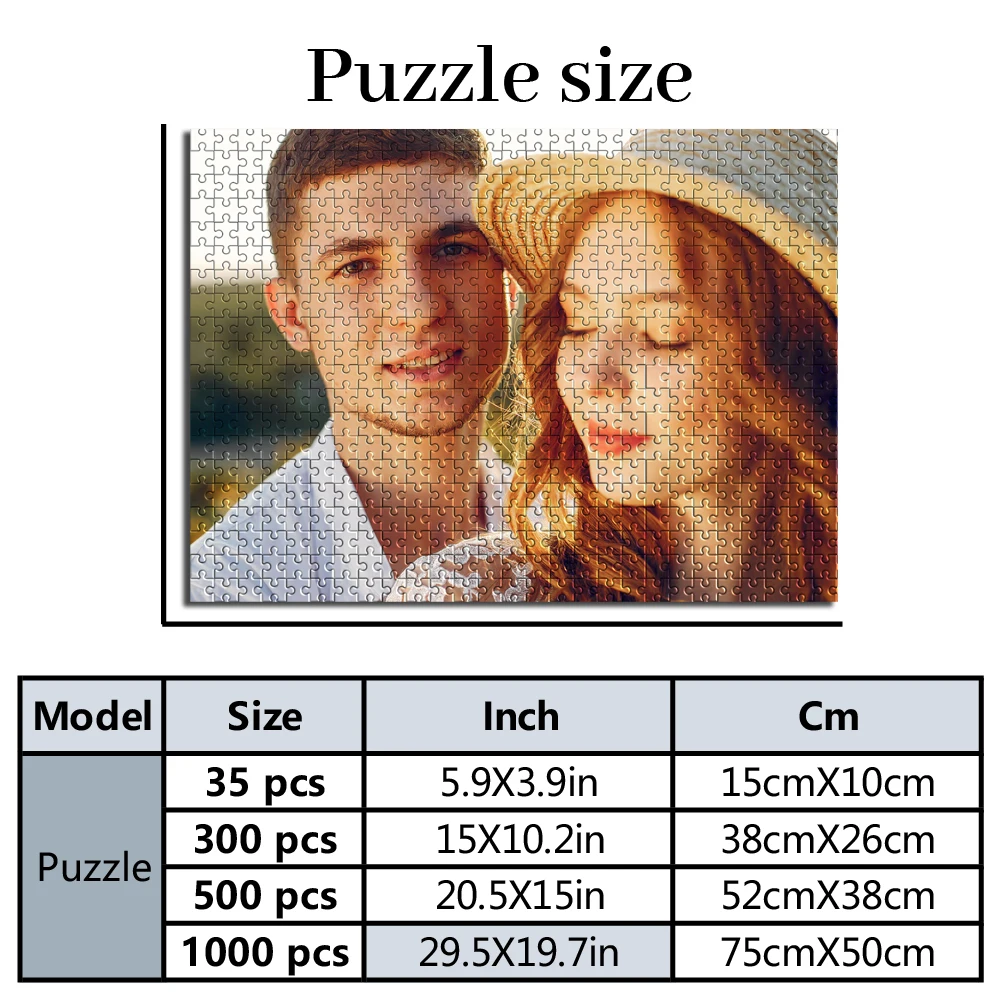 Personalized Custom Photo Puzzle Customize Couple'S Commemorative Photo DIY Toys home Decoration