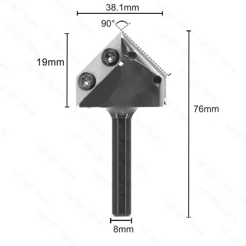 For Disposable woodworking milling cutter, double-blade 90-degree v-cutter 1/4 handle 1/2 handle 8 handle 51322