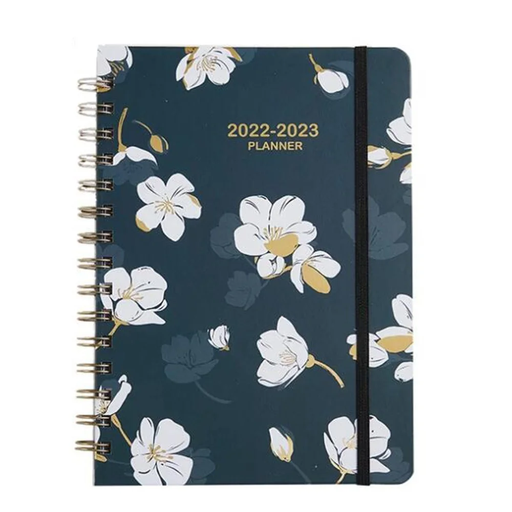 

Planner Flower Schedule Notebook Daily Plan Year Calendar A5 Coil Notebook English Book Time Management Agenda, B