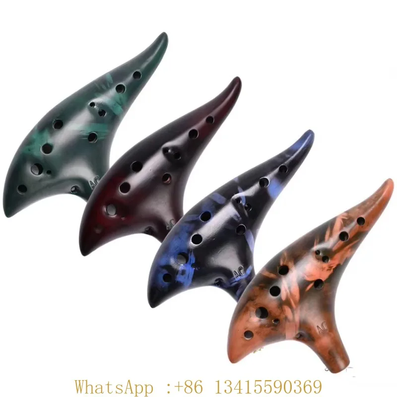 

Zelda Ocarina China Hot Sale 12 Hole Holes Smoked Style Music Instruments Factory Wholesale Ceramic Ocarina