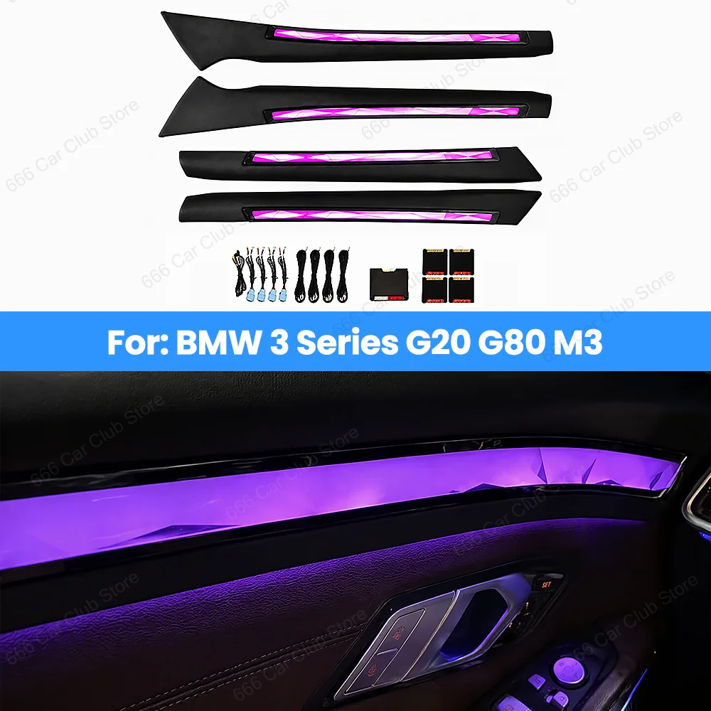 Colored Door Crystal Ambient Light For BMW New 3 Series G20 G80 M3 Interior Lighting Upgrade for Enhanced Car Atmosphere
