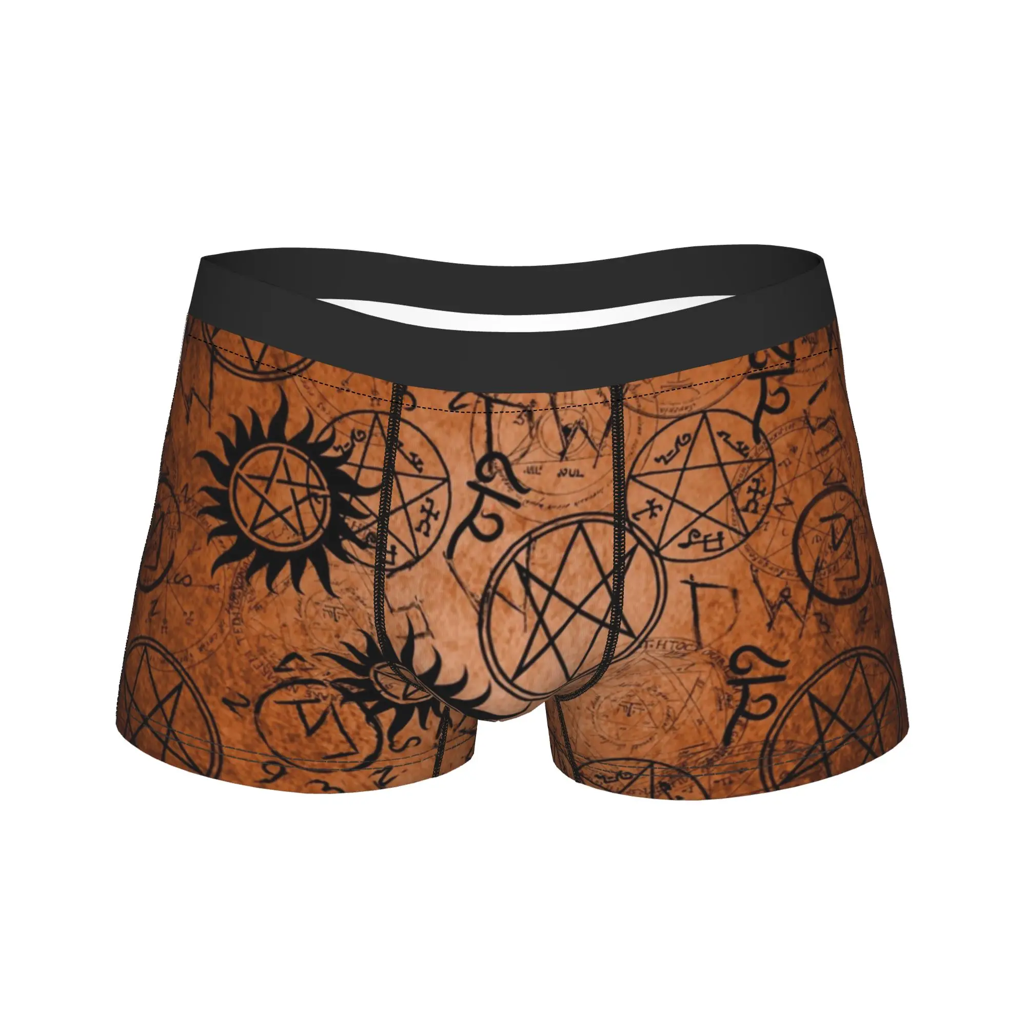 

Сексуальные боксеры «Сверхъестественное оранжевые шорты, трусы, мужское нижнее белье, дышащие трусы для мужчин, S-XXL