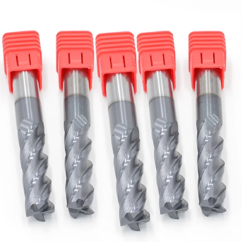 HRC45 acero 8/10/12/14/16/20mm 4 flauta fresa de carburo sólido fresa CNC fresas de extremo brocas de rebajadora CNC