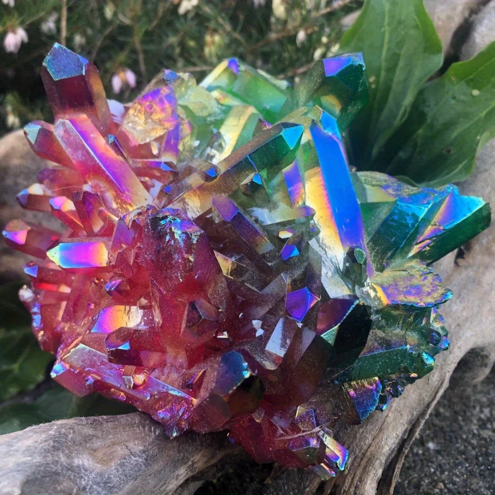 

1pc Crystal Cluster, Mixed Colors Red Green, Crystal Stone, Perfect for DIY Home Decoration, Holiday Gifts for Christmas