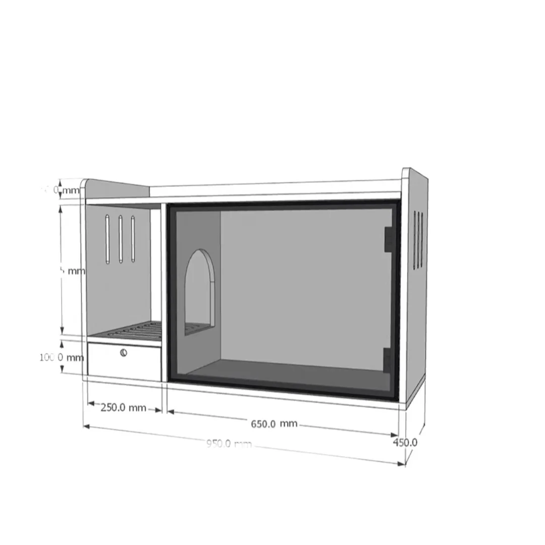 

Solid wood cat toilet cabinet cat litter semi-closed odor-proof cat litter box cabinet