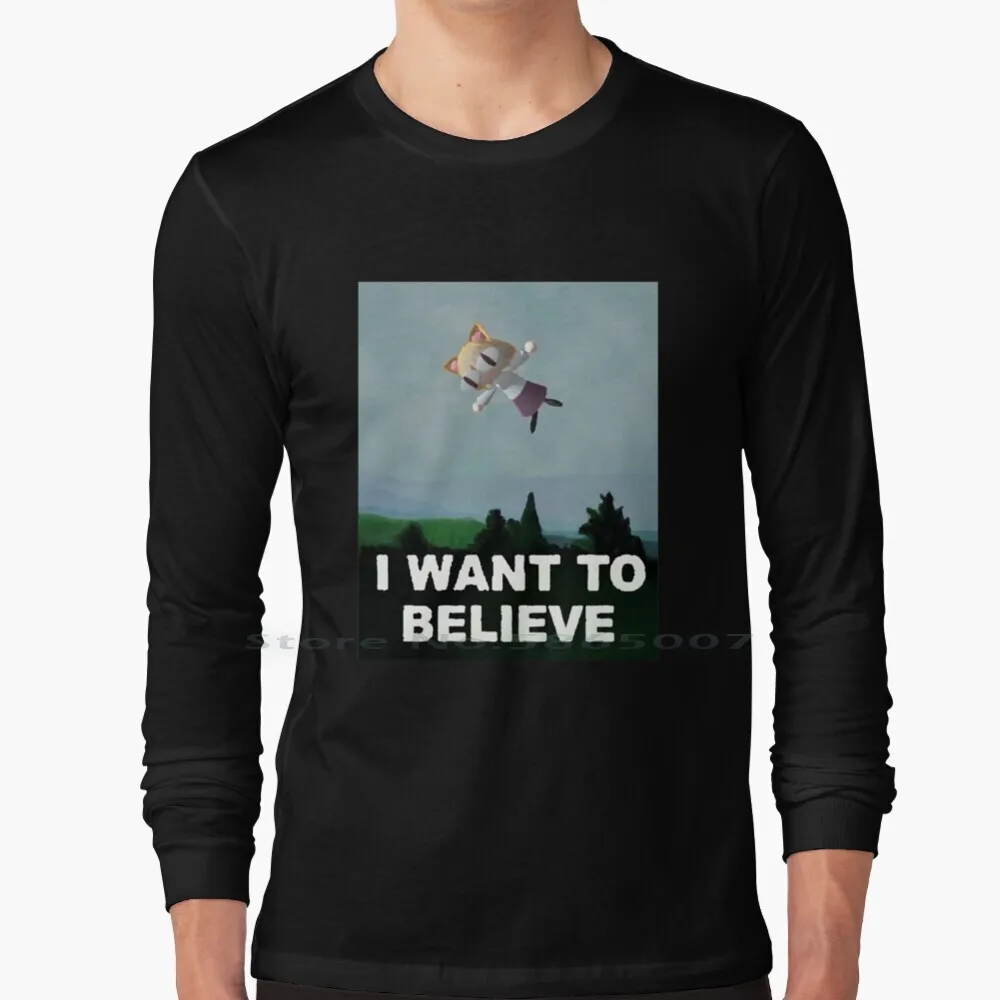 Neco-Arc I Want To Believe 100% Cotton Long Sleeve T Shirt Neko Neco Arc Tsukihime Fate Type Moon Melty Blood X Files Want