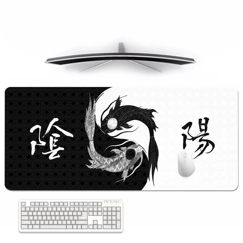 Black And White Mouse Pad Gaming XL HD Custom Computer Mousepad XXL Mouse Mat Carpet Office Non-Slip Computer Mouse Mats