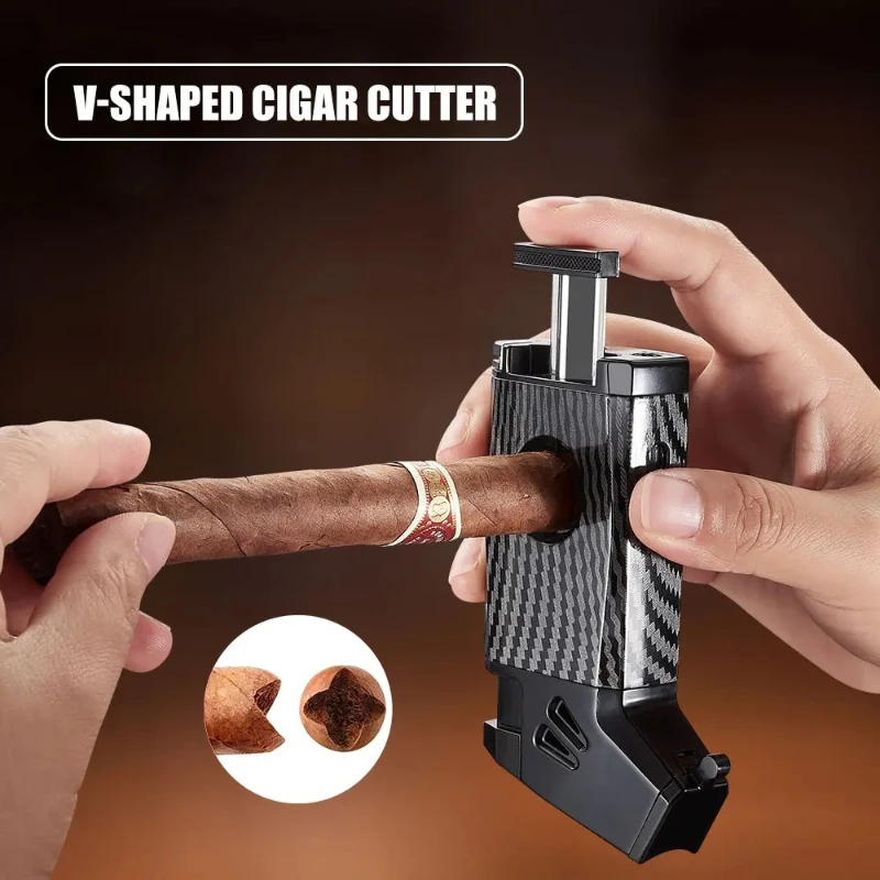 New Multi functional metal windproof lighter 4-in-1/5-in-1 multifunctional cigar accessory cigarette lighter for business gifts