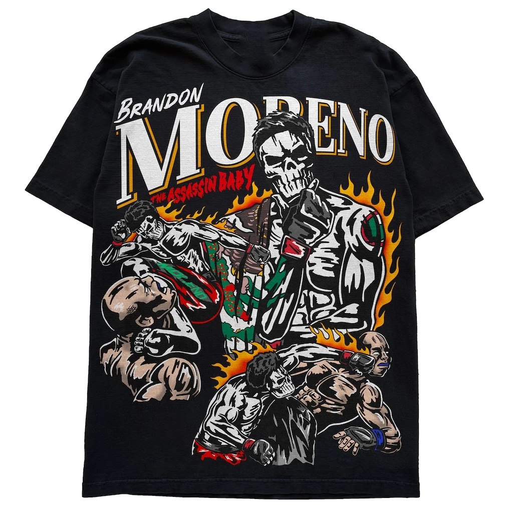 Summer Top Boxer MMA Octagonal Cage Men's Warren Lotas Black Brandon Moreno The Assassin Tee New Men Quick Drying Sports Top