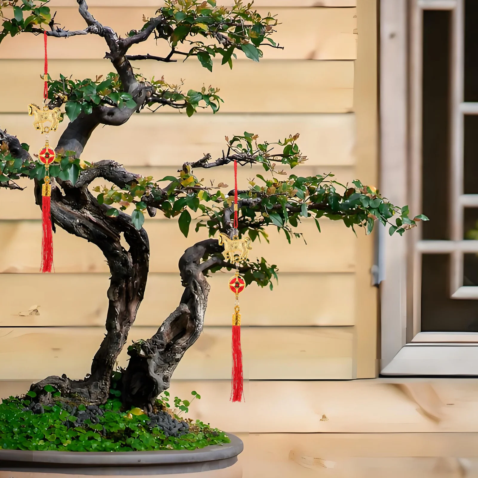 1 مجموعة السنة الصينية التقليدية الجديدة معلقة قلادة الحصان تصميم مهرجان الديكور مهرجان الربيع محظوظ عقدة جدار زخرفة #5