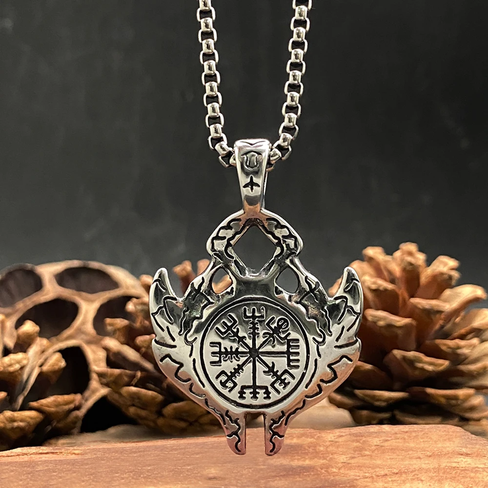 Valentine's Gothic Gift for Him Stainless Steel Evil Eye Skull Pendant Necklace, Men's Punk Biker Chain Gothic Jewelry