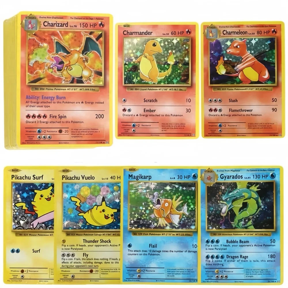 

Коллекционные карты Pokemon 1996, 1-е издание, флэш-карты Charizard Blastoise, игра «сделай сам», игра PTCG, аниме, самодельные карты, подарочные игрушки