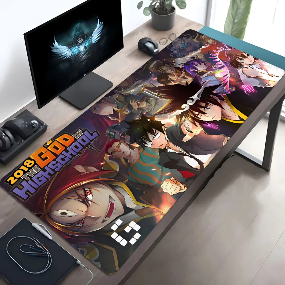 T-The Gods Of Anime High School Mousepad Grande Gaming Mouse Pad LockEdge Engrossado Teclado de Computador Mesa Tapete