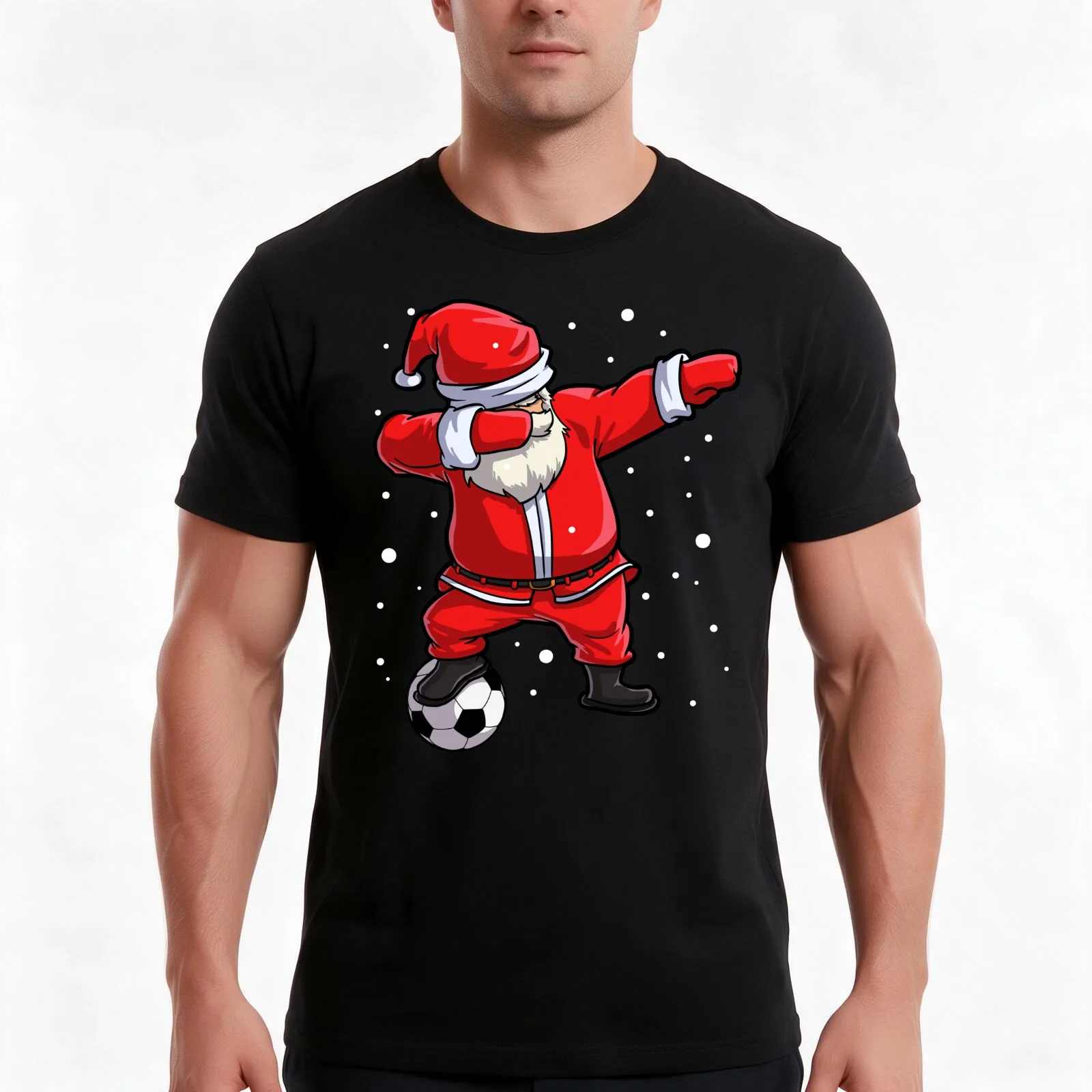 Dabbing Santa Soccer T Shirt Claus Christmas Funny Dab X-mas T-Shirt Summer Casual Cotton Tee, Unisex Men Women