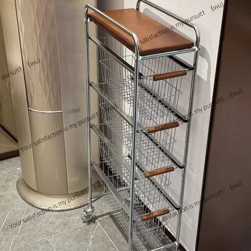 Medieval crevice trolley floor rack living room snack storage rack extremely narrow gap movable locker