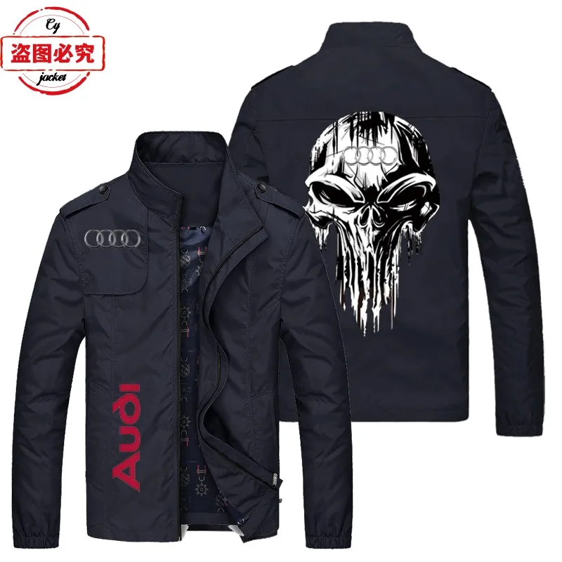 Car logo printed jacket Audi car logo men's top work zipper jacket Audi work clothes group clothing