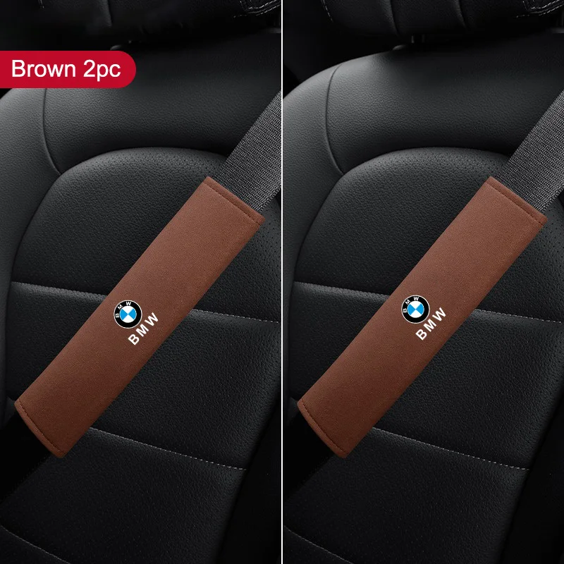 2pcs Car Universal Soft Comfortable Leather Sponge Seat Belt Covers For BMW X1 X2 X3 X5 X4 X6 X7 G30 G20 G32 G11 G12 F40 F30 F20