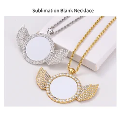 10pcs Fashion Angel Wing Necklace Sublimation Blanks Necklace Jewelry For Customize Creative Valentine's Day Birthday Gift etc.