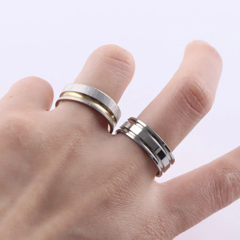20 أجزاء/وحدة موضة بسيطة للرجال والنساء خاتم من الفولاذ المقاوم للصدأ نمط مختلط مجوهرات الحفلات اليومية هدايا يتم شحنها عشوائيا #6