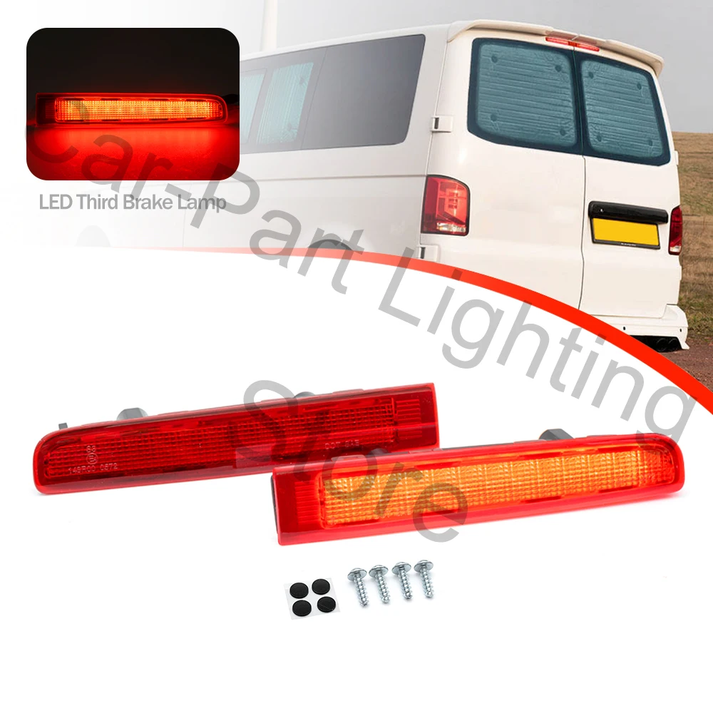 2Pcs For VW Transporter T5 T6 T6.1 Multivan Caravelle Panel Van 15 LED Car Third Brake Lamp High-Mount Stop Light Rear Tail Lamp