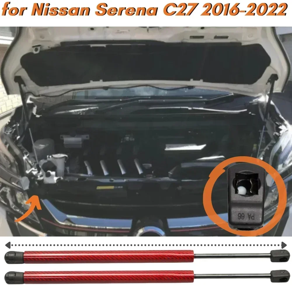 

Qty(2) Hood Struts for Nissan Serena C27 for Suzuki Landy 2016-2022 Front Bonnet Modify Gas Springs Shock Absorber Lift Supports