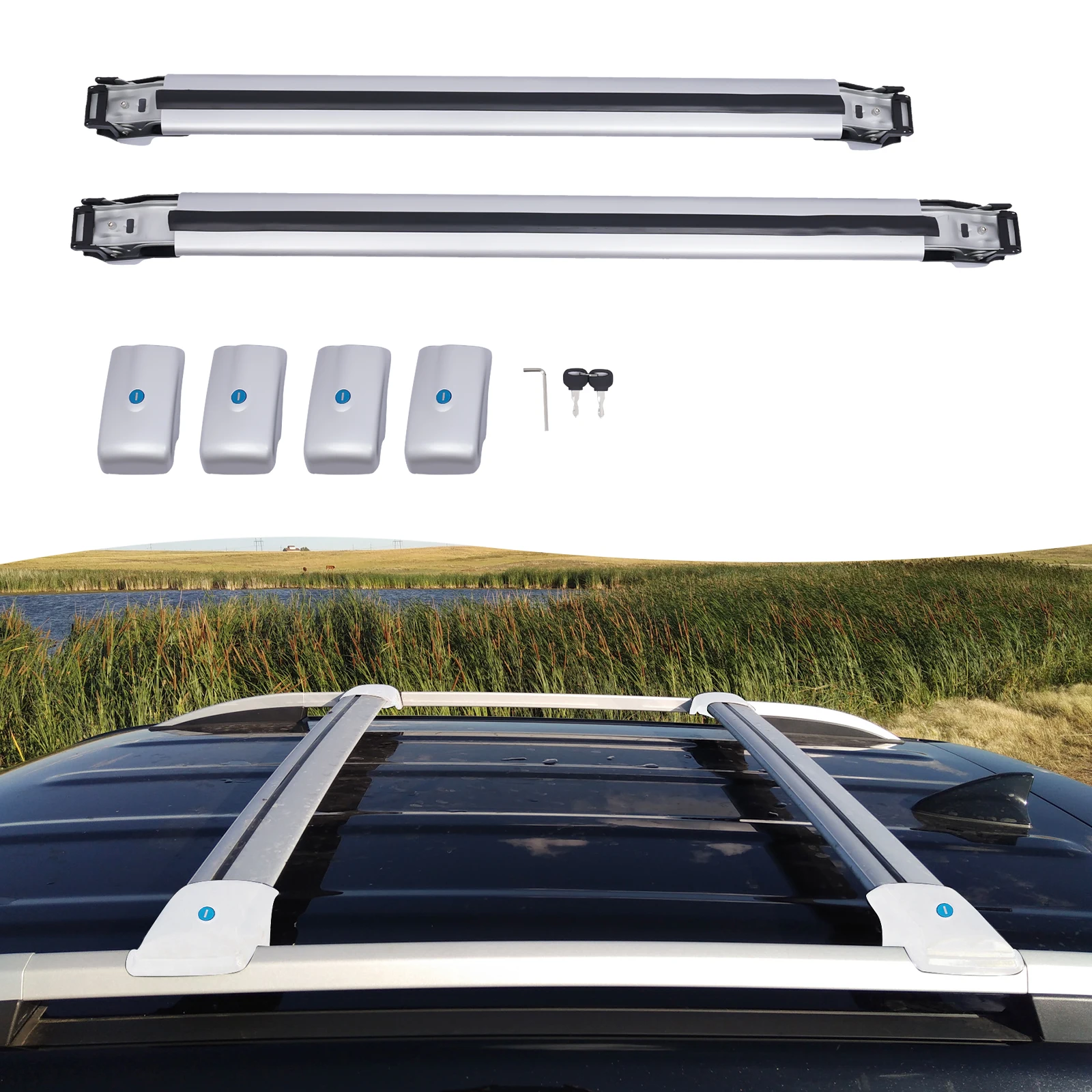 Aluminum Alloy Roof Rack Cross Bars Luggage Carrier Top Roof Crossbar For RAV4 2013-2018