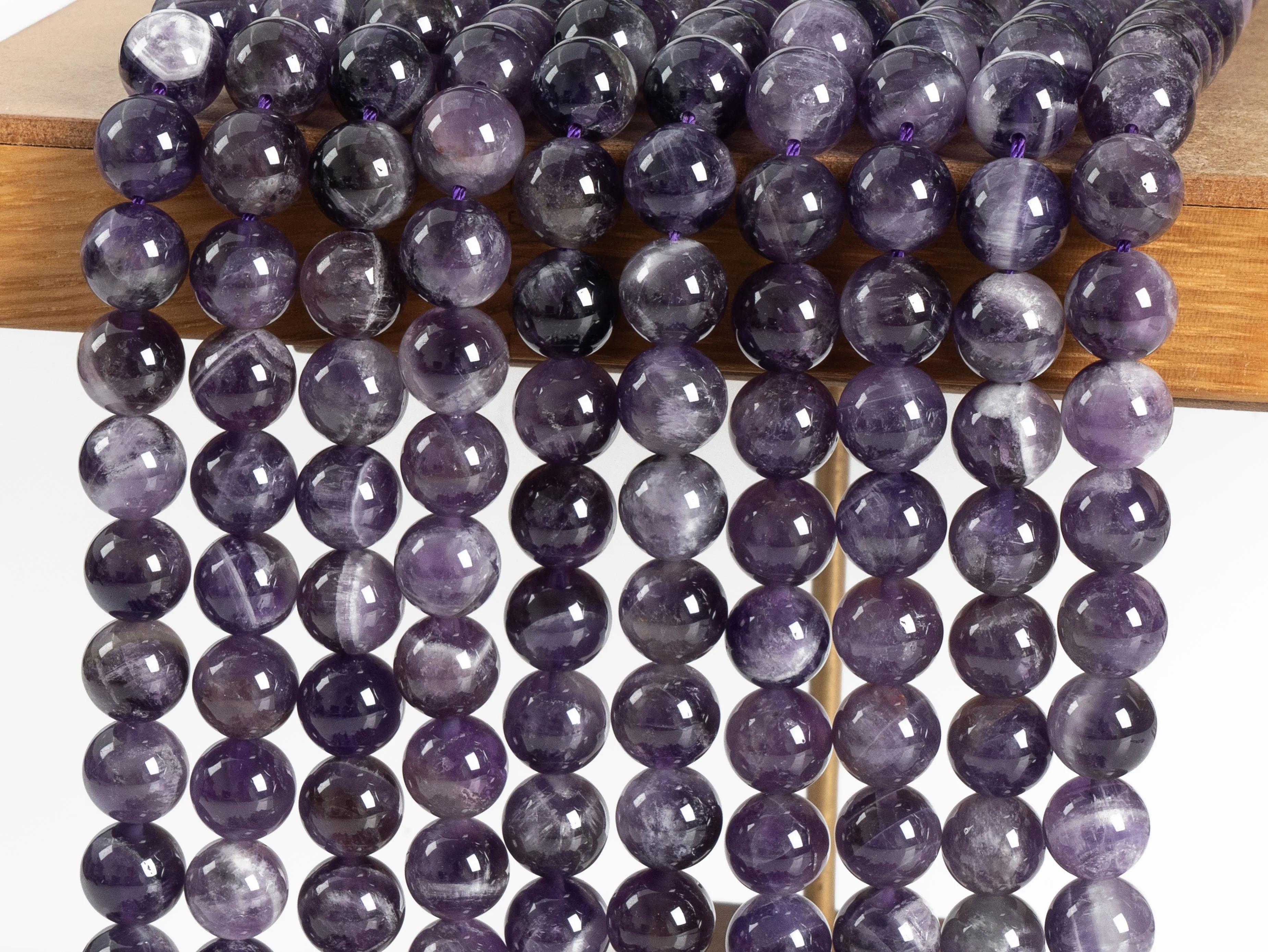 Natural Stone Dog Teeth Amethyst Beads Grade AAA Round Shape Size Options 4/6/8/10/12mm for Jewelry Making