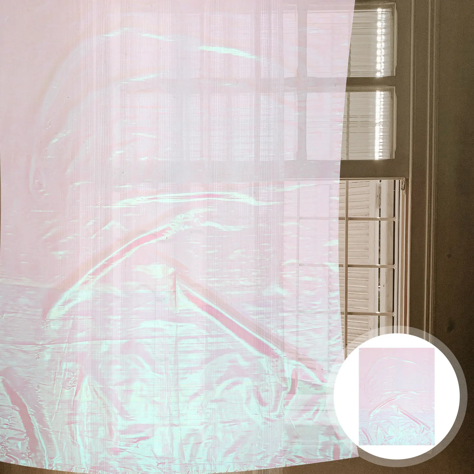 

5 Yards Gradient Organza Fabric Iridescent Holographic Gauze No Elasticity for Wedding Decoration Background Curtain Photography