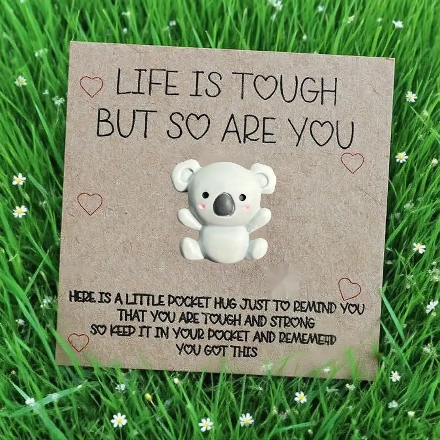 1-100pcs  Cute Mini Colorful Resin  Inspirational Animal Themed Appreciation Gifts Assorted Resin Figurines with Note Cards Funn