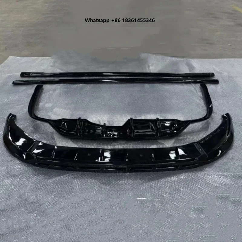 For A6 Allroad C8 2019-2025 Modified Glossy Black Body Kit Car Accessories Front Lip Rear Lip Side Skirts