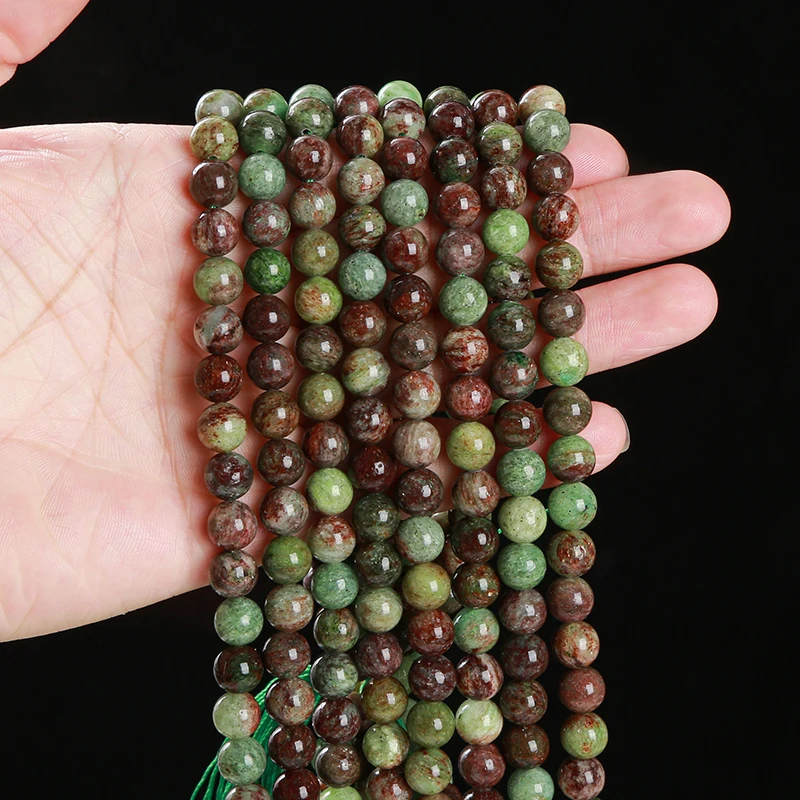 4 6 8 10mm Natural Green Colored Stone Beads Round Loose Spacer Bead For Jewelry Making Diy Necklace Bracelet Accessory Finding