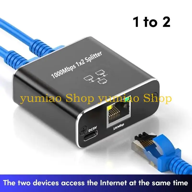587B 1 to 2 RJ45 Splitter Rj45 Ethernet Extension Adapter Cat5/Cat5e/Cat6/Cat7 Cable Connector Stable and Reliable