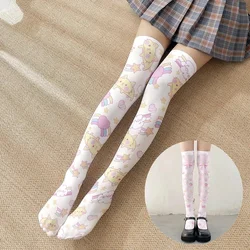 JK Over Knee Stockings Cartoon Lolita Rabbit Cosplay Printed Sweet Breathable Sexy Cat Stockings Girl Accessories Halloween