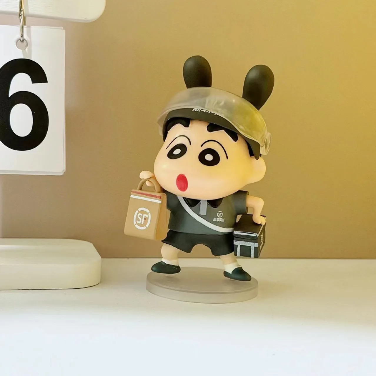 

12cm Anime Crayon Shin-Chan Action Figures Express Delivery Person Figurines Car Decoration Doll Model Kids Toys Fans Gifts
