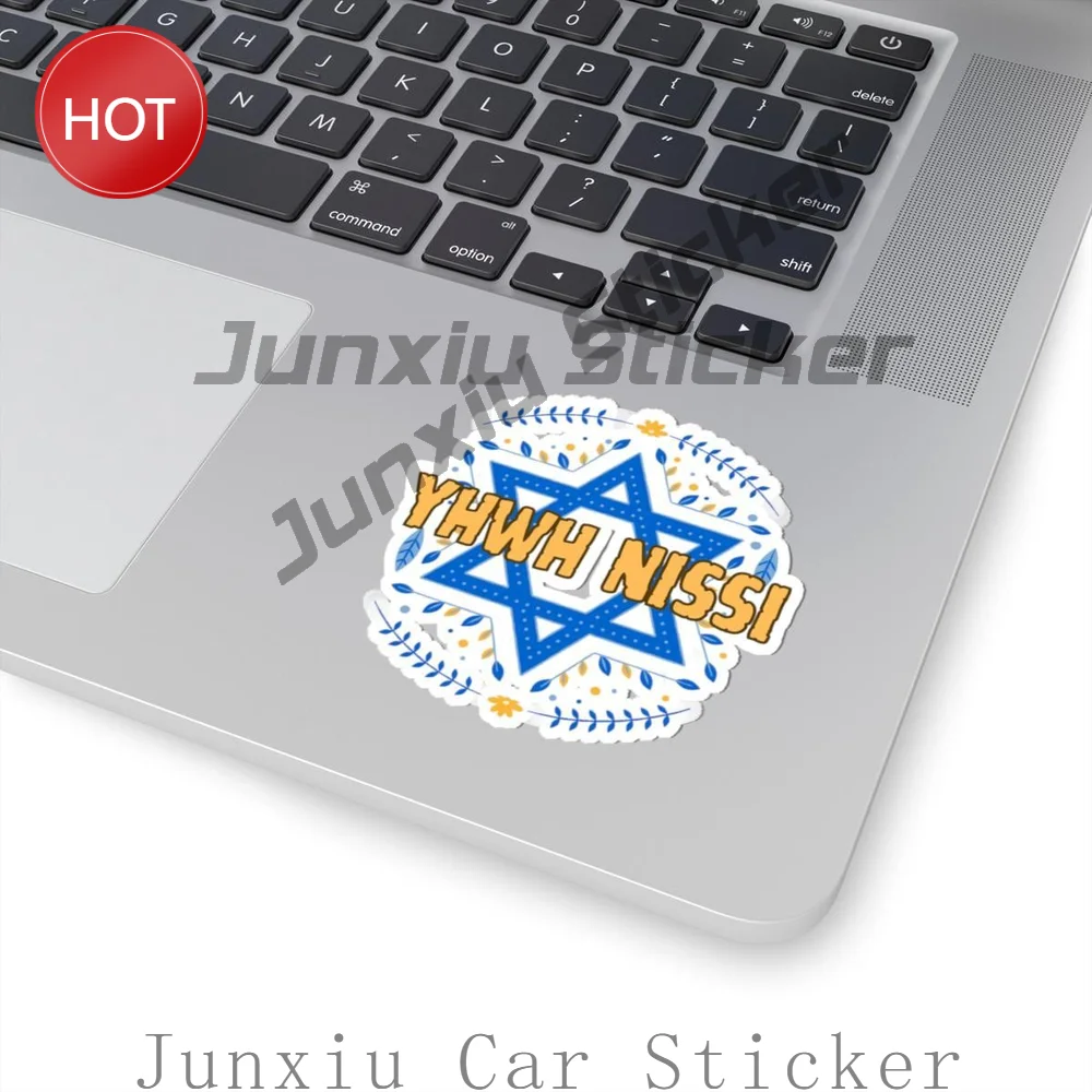 YHWH Nissi Star Of David PVC Sticker For Vehicle Window Toolbox And Laptop Personal Accessories Decoration Decal