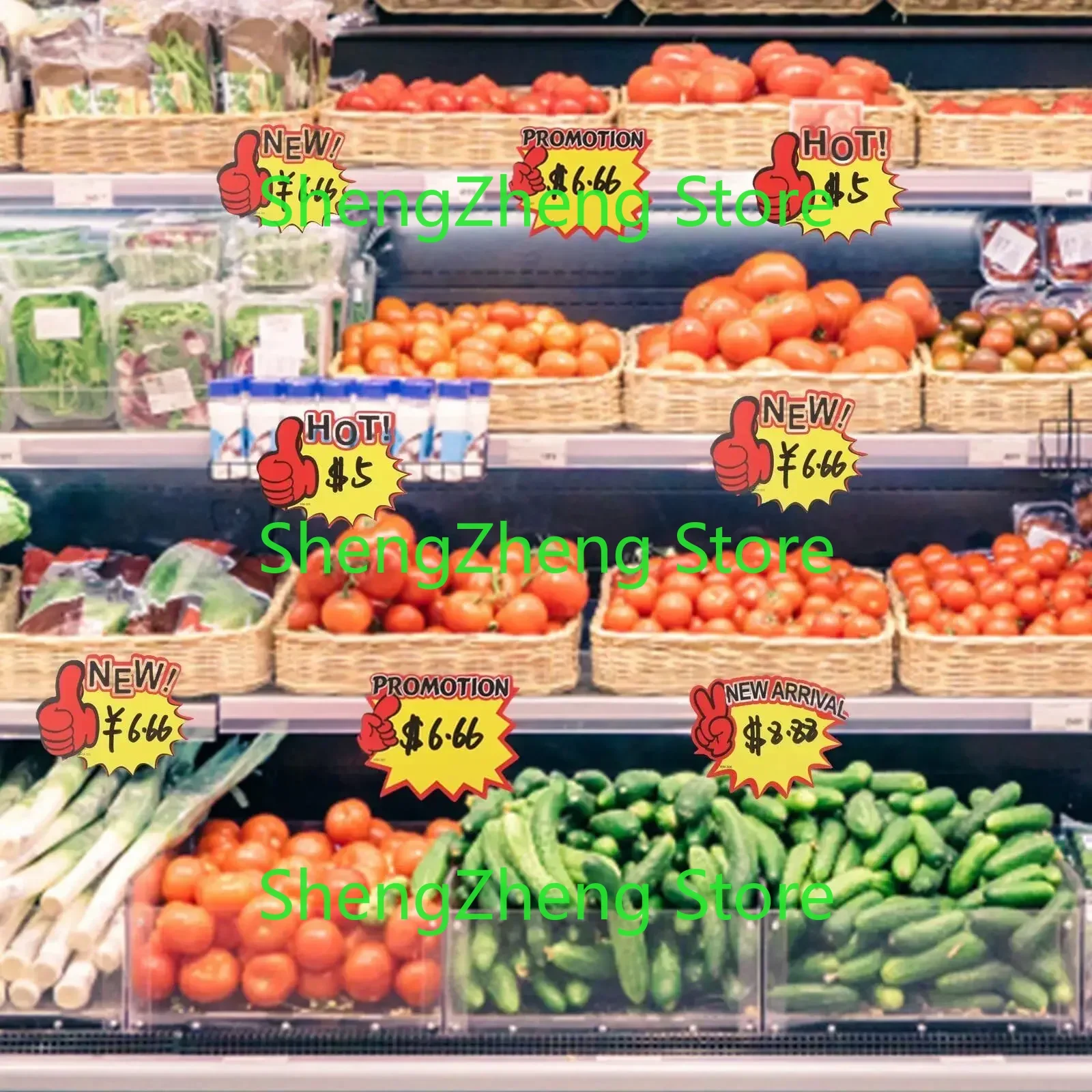 600 Pieces Starburst Signs Fluorescent Signs Starburst Signs for  Product price tags supermarket fruit promotion advertisements