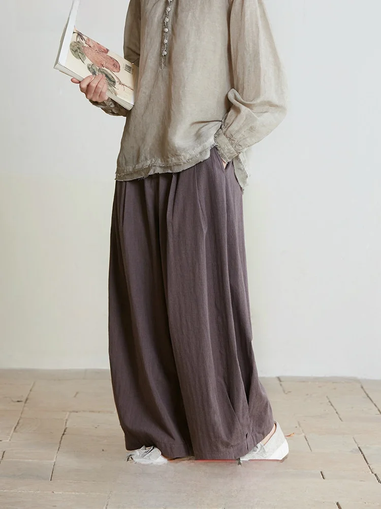

Original Cotton Blend Casual Long Pants Free Size Silken Loose Fit Harmonious Design Harlan Style Pants for Women