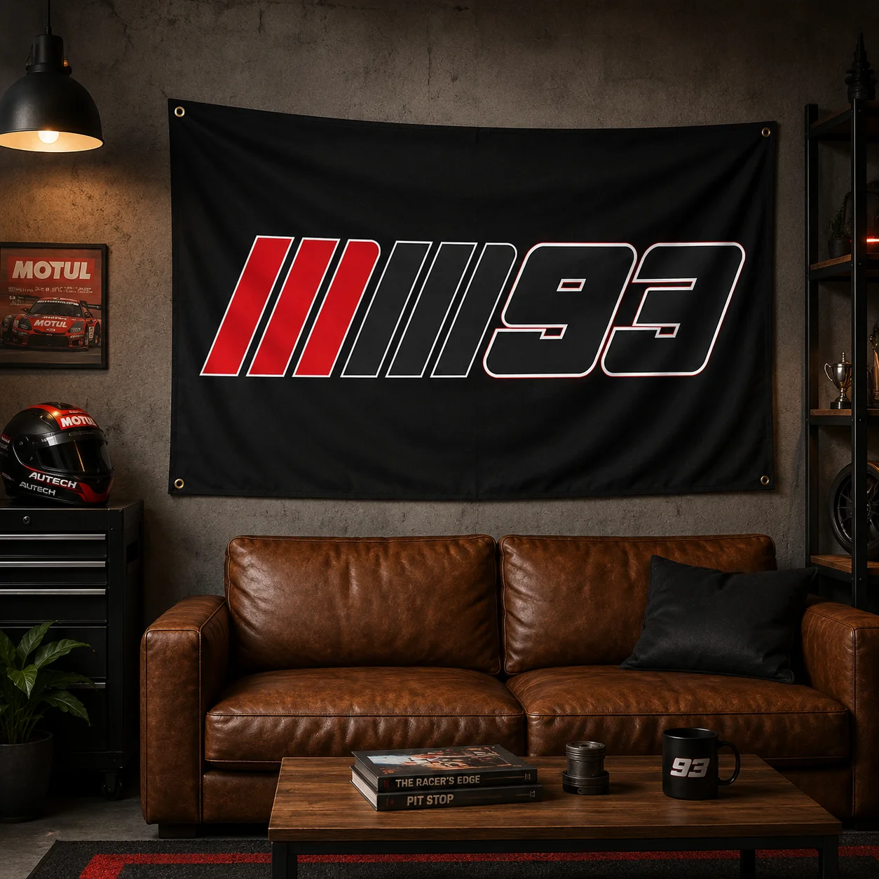 Moto Marquez Marc 93 Flag Polyester Digital Printing Banner for Garage Wall Art Out Door Decoration With Brass Grommets