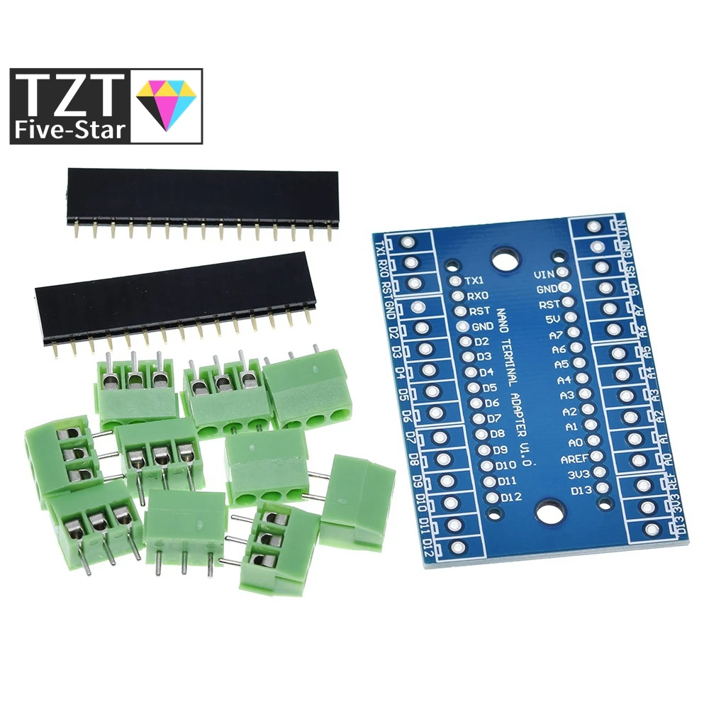 NANO V3.0 Controller Terminal Adapter Scheda di Espansione NANO IO Shield Semplice Piastra di Estensione Per Arduino AVR ATMEGA328P