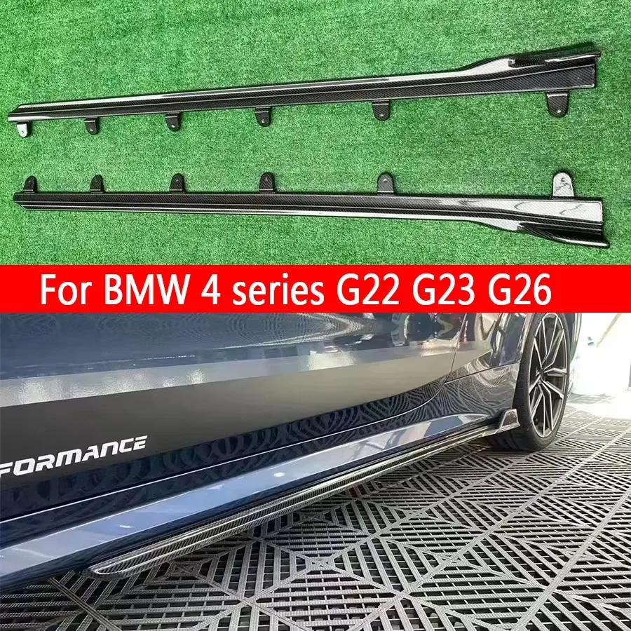 

For BMW 4 series G22 G23 G26 425 440LI 2020+ Carbon Fiber Side Skirts Splitters Cupwings Winglets Canards Apron Upgrade body kit