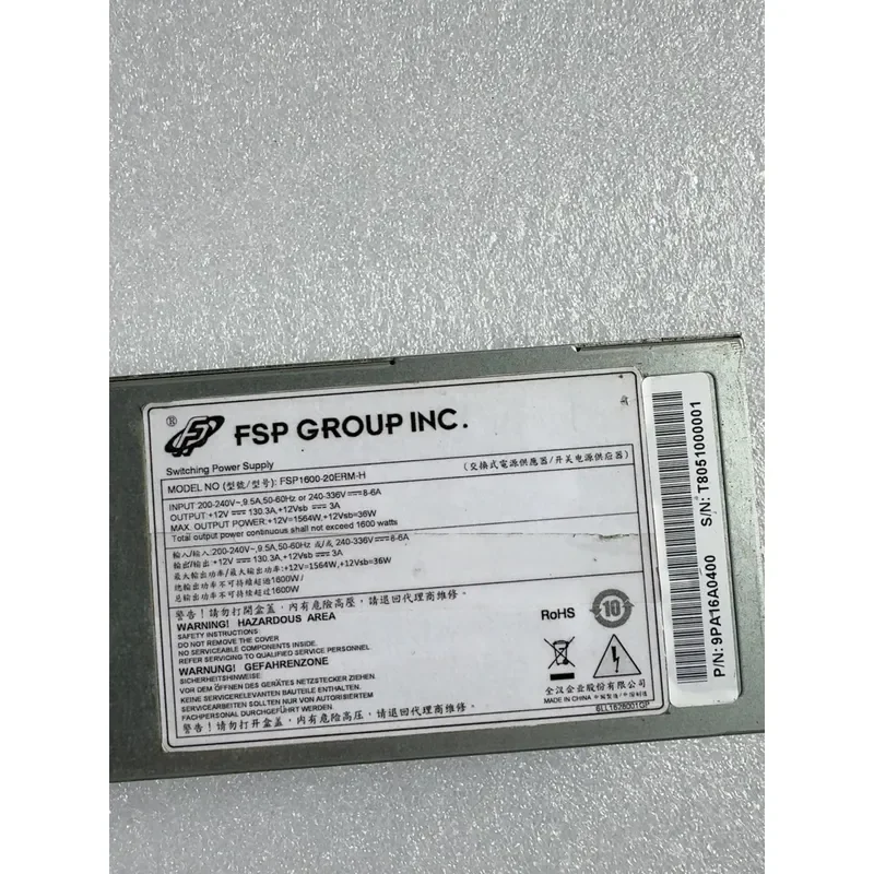 for FSP1600-20ERM for Inspur Quanhan 1600W Server Power Supply Unit Redundant Hot Swap PSU Module Compatible Replacement