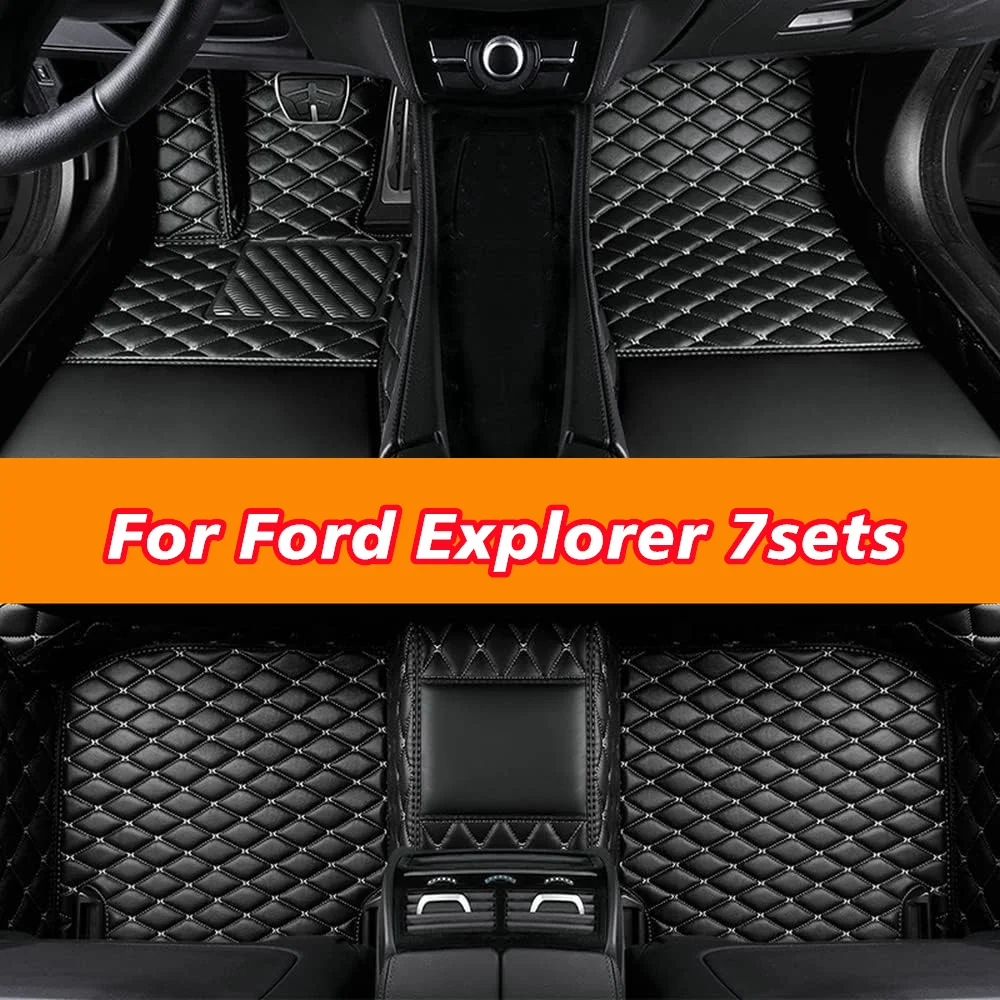

Full Set Car Floor Mats for Ford Explorer 7sets 2010 2011 2012 2013 2014 2015 All Weather Luxury Leather Floor Mats for Cars
