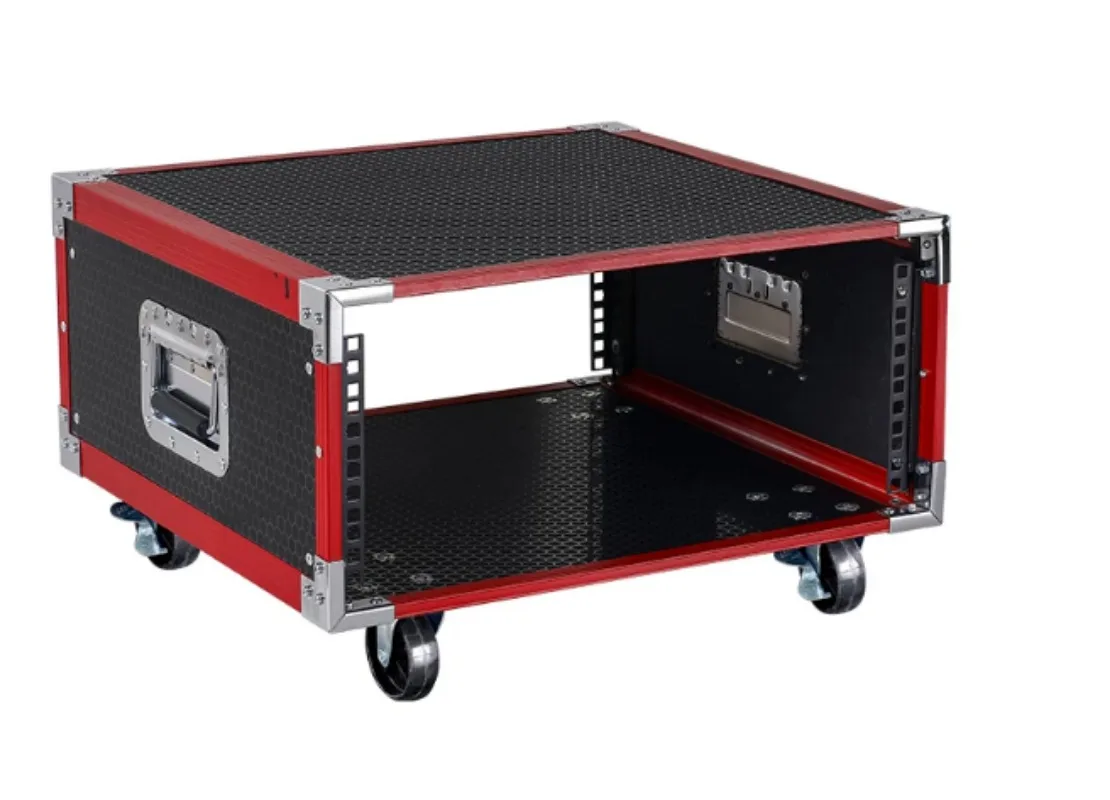 Outdoor Shockproof Audio Rack Flight Case Reinforced Alloy Frame 10U 12U 16U Portable Equipment Cabinet