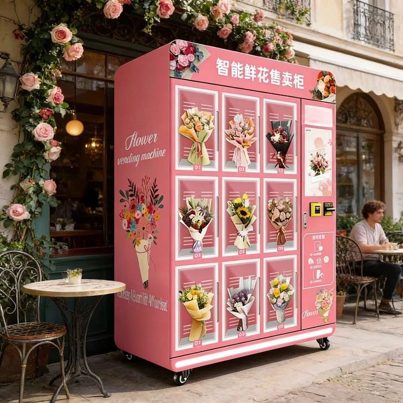 

Customized Self Service Fresh Flower Vending Machine Automatic 21.5" Touch Screen Compressor Cooling Wi-Fi Multiple Payment
