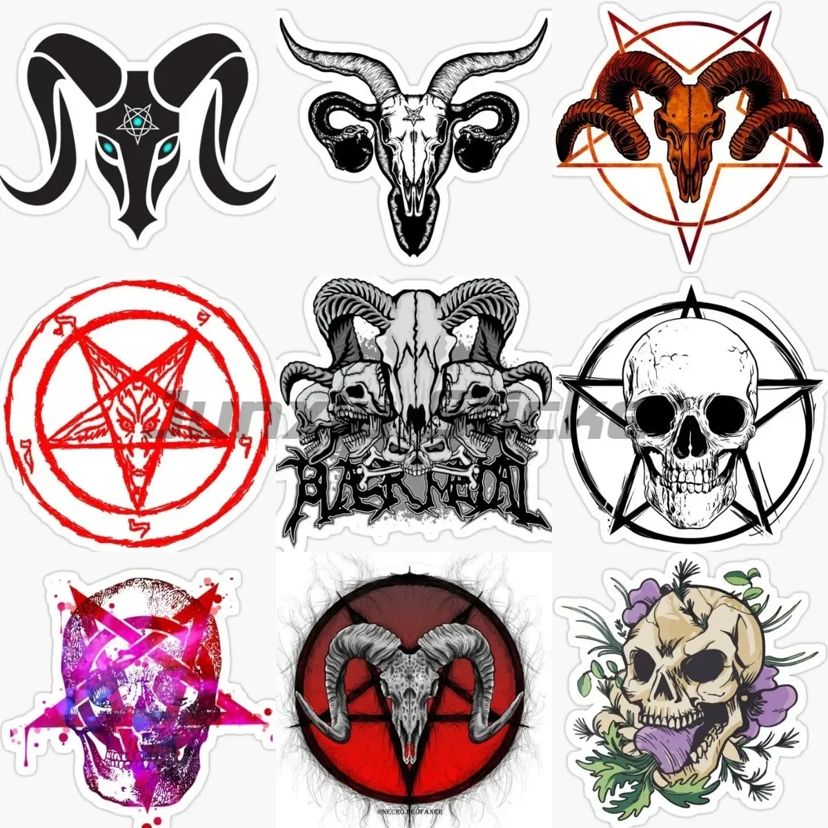 

Creative Horned Demon Goat Skull Sticker Motorcycle Vinyl Window Laptop Wall Room Truck Car Decoration Decals Customizable