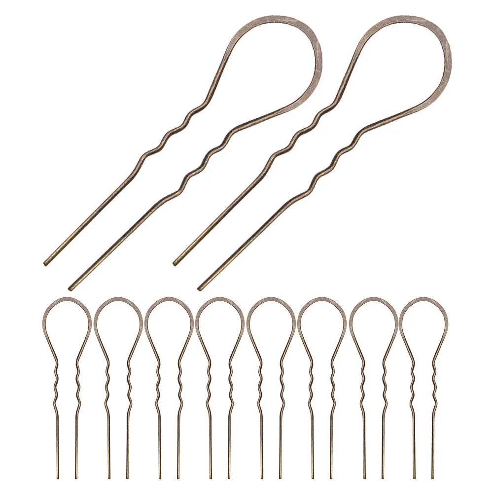 

10Pcs Vintage U Shaped Hairpins Metal Hair Clips for Women Non Slip Bobby Pins Decorative Hair Accessories