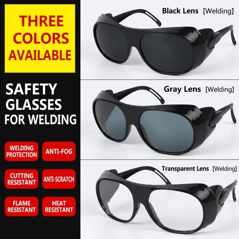 Anti-Arc Flash Welding Goggles for Welder, Anti-Glare Plain Lens Safety Spectacles, Cutting Grinding Eye Shield Eyewear