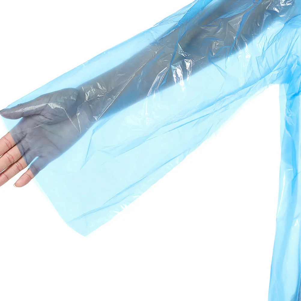 5 قطعة معطف واق من المطر القابل للتصرف 140X90 سنتيمتر الأزرق خفيفة الوزن للتخييم التنزه تسلق الجبال السفر في الهواء الطلق غطاء للمطر بدلة واقية